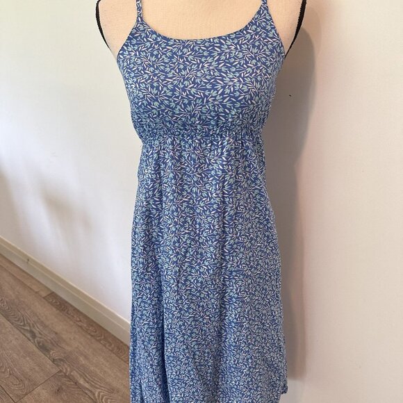 Old Navy Blue Floral  Print Midi Summer Dress Youth Womens S/XS 14 EUC - Picture 6 of 6
